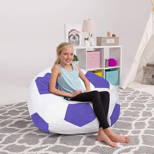 Miniatura 274 de Posh Funda de Silla Puf Rellenable para Almacenamiento de Animales de Peluche para Niños - Organizador de Juguetes Infantiles, Grande-38 - Lona