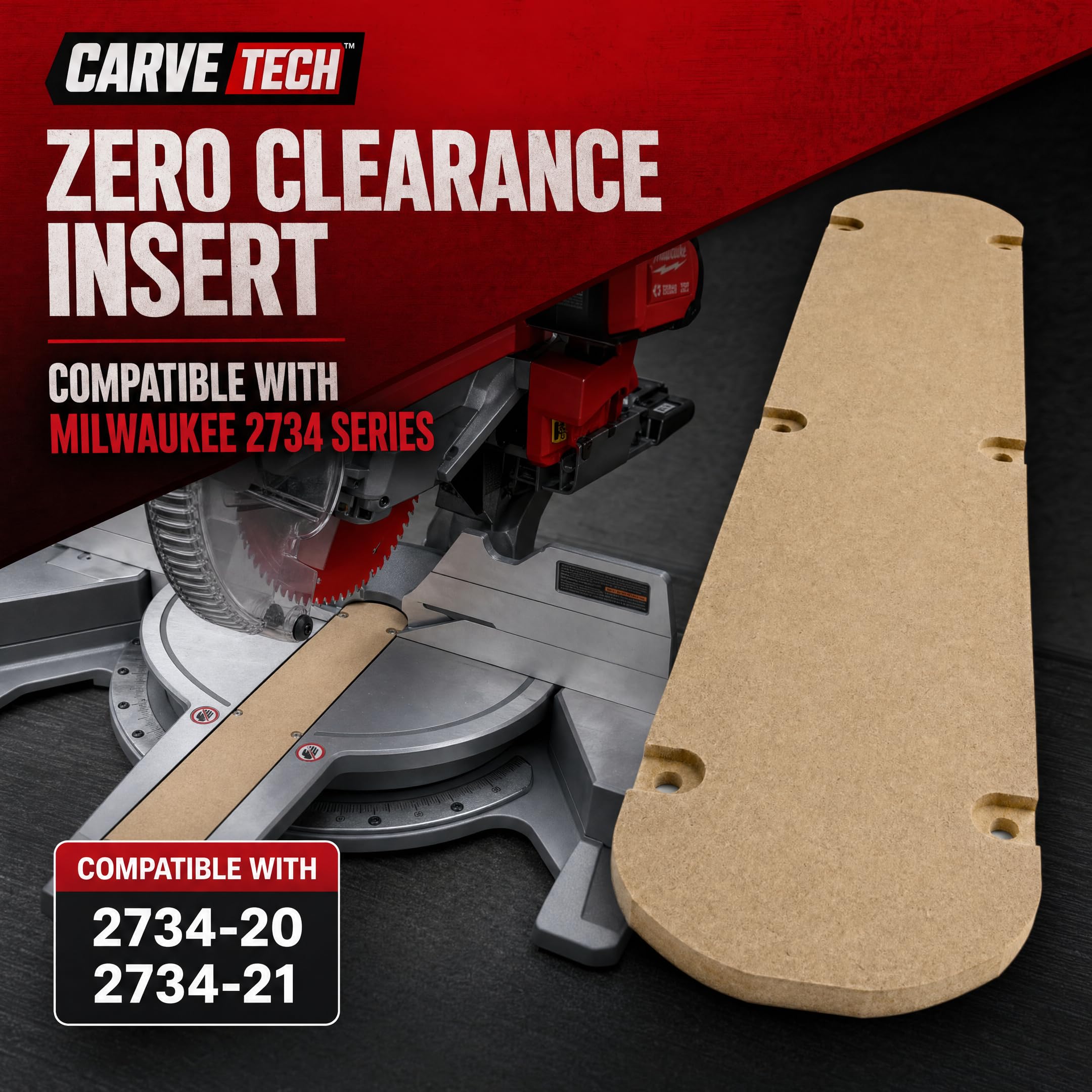 Carve Tech Zero Clearance Insert for Milwaukee 2734-20, 2734-21