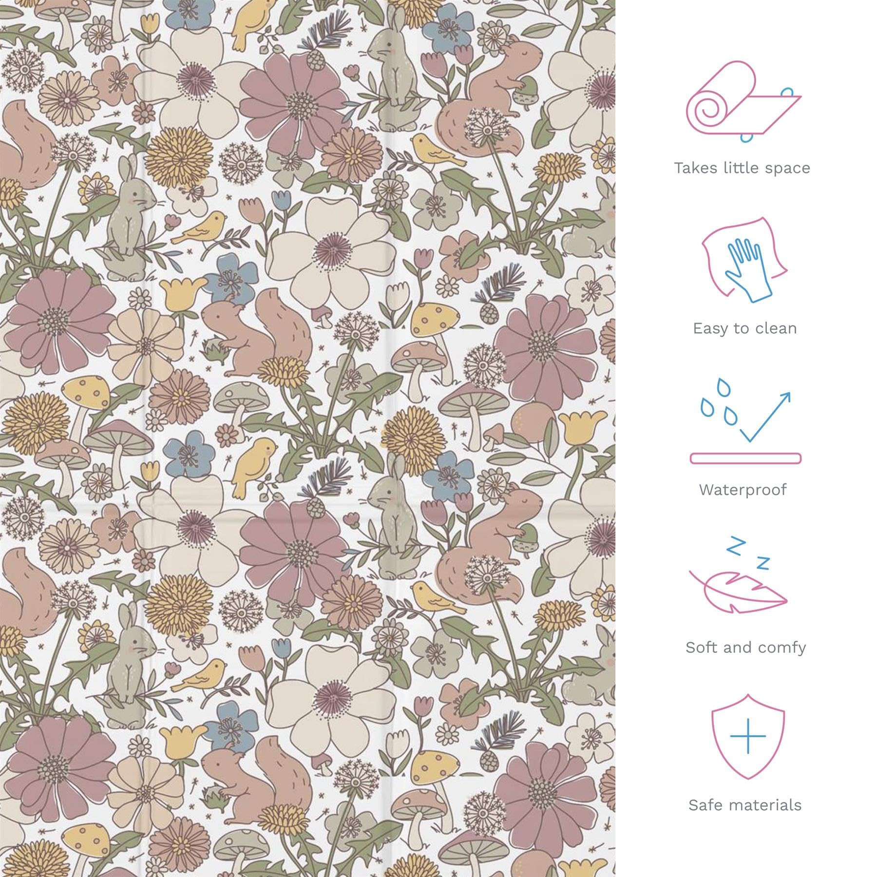 Portable Foldable Baby Travel Changing Mat, Garden - Image 2