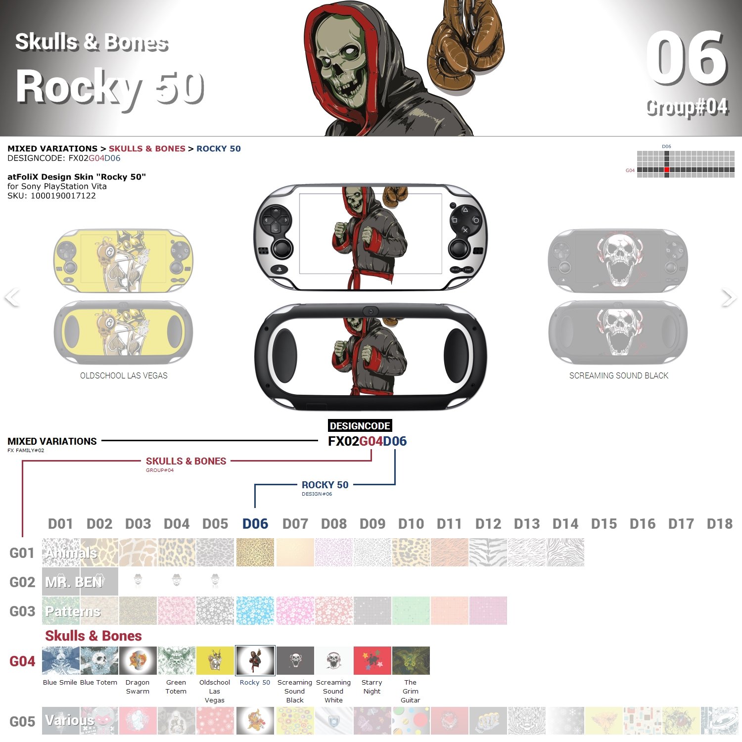 Sony PlayStation Vita Design Skin "Rocky 50" Decal Sticker for PlayStation Vita