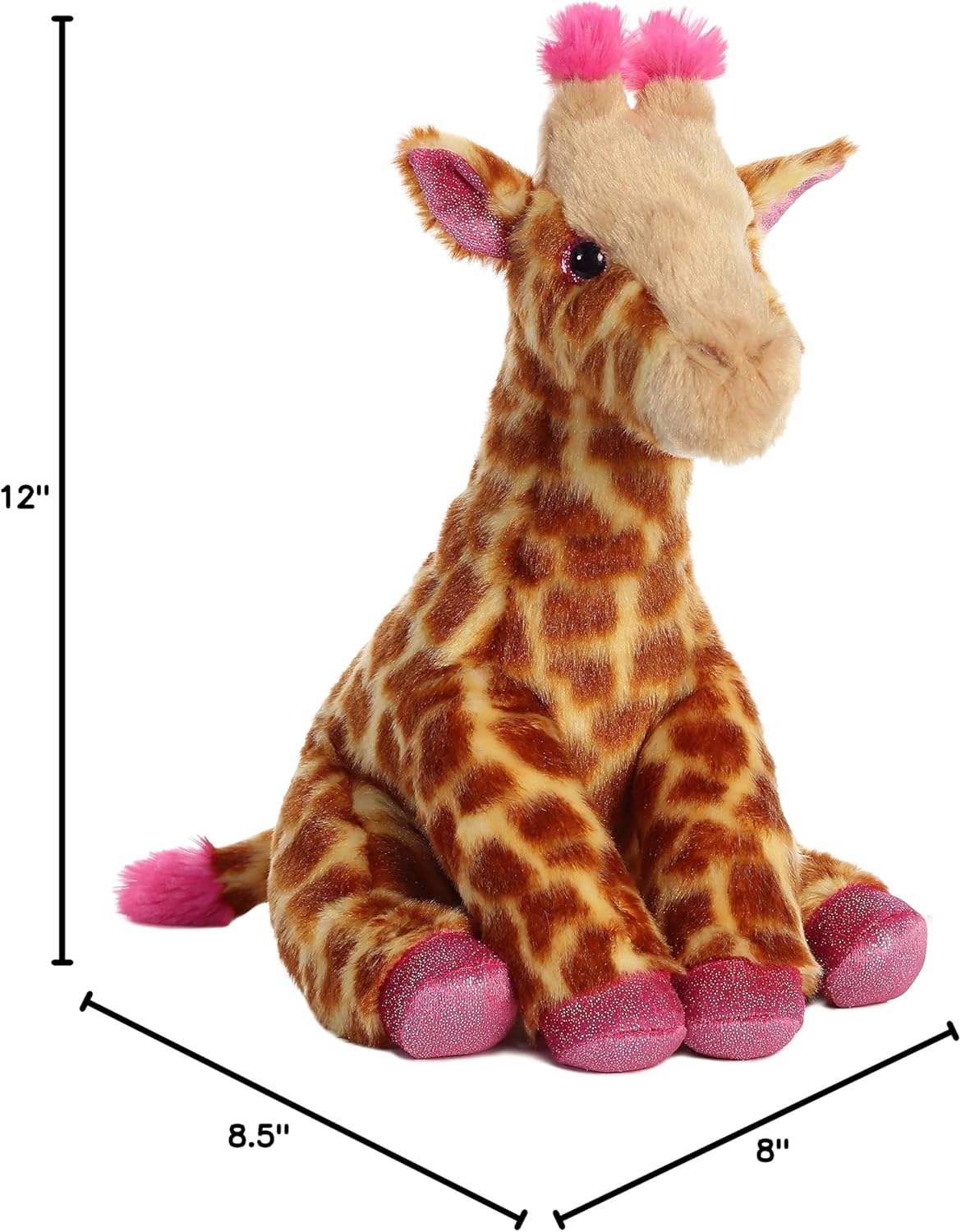 Aurora® Huggable Destination Nation™ Giraffe Stuffed Animal - Global Exploration - Learning Fun - Pink 12 Inches