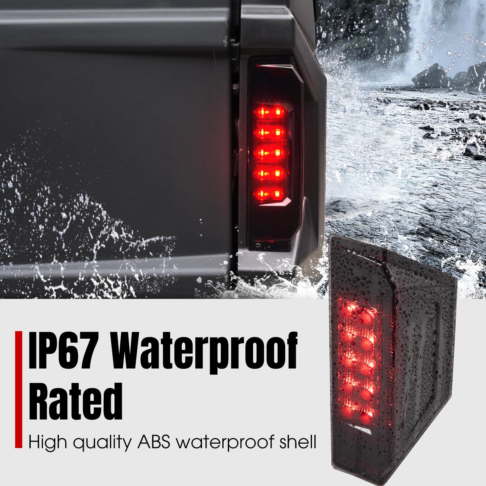 A & UTV PRO LED Tail Lights for 2015-2024 Polaris Ranger 570 Fullsize 900 RGR General Accessories Rear Brake Stop Lights Assembly Replace OEM #2412774, Smoked Pair 2PCS