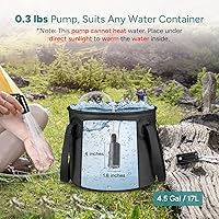 Vista 4 de DR.PREPARE Portable Shower for Camping, Camping Shower with 4.5 Gallons Foldable Bucket, USB Rechargeable Battery, 2 Shower Heads, Outdoor Camp