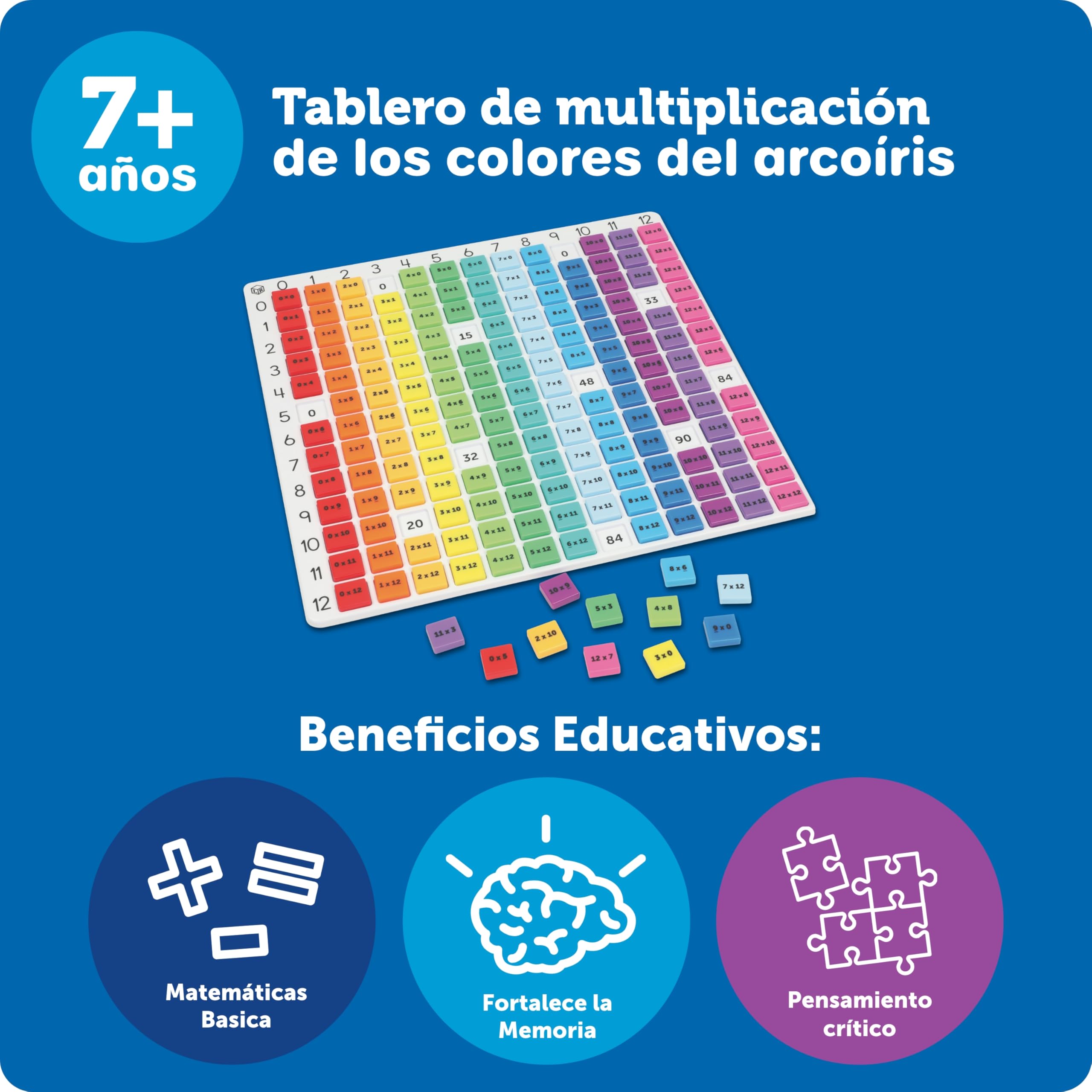 Tabla De Multiplicar Interactiva Pop, Juego Matemático Sensorial Arcoíris, Para Niños Y Niñas, +3 Años