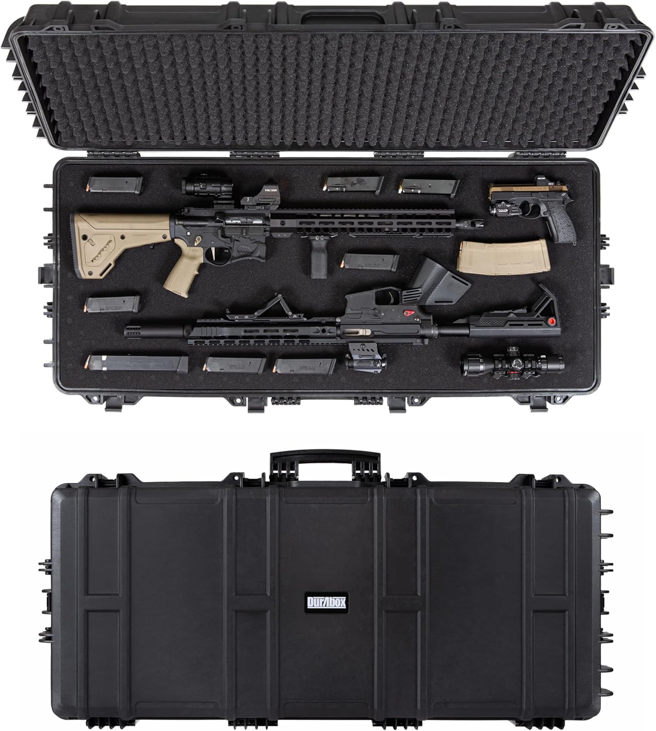 Durabox All Weather Hard Case – TSA Approved Rifle Case with Customizable Foam, Ergonomic Handles - Waterproof Travel Cases for Rifles, Guns, Shotguns, Ammo, Scopes & Gear