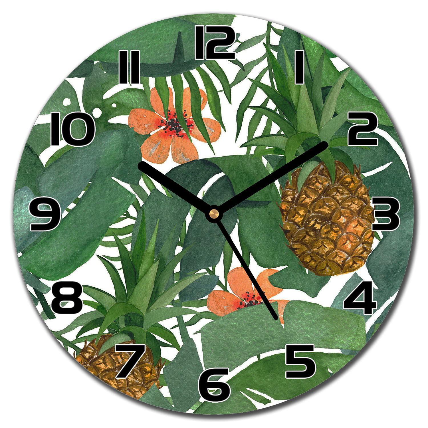 Horloge en verre 30 cm ananas pour cuisine moderne et salon tendance