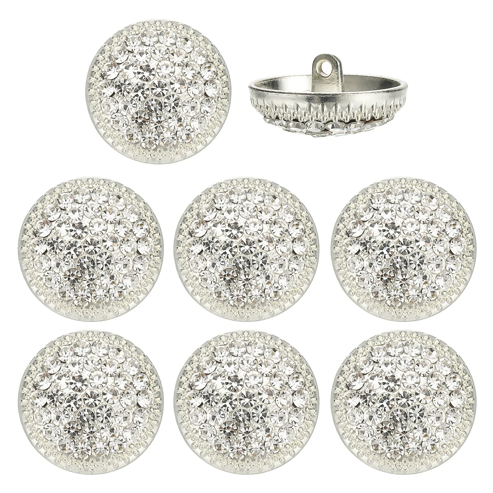 YELARXI Rhinestone Buttons, Sew on Rhinestone Button Metal Round, Fitting for (Clothing, Decoration, DIY Crafts