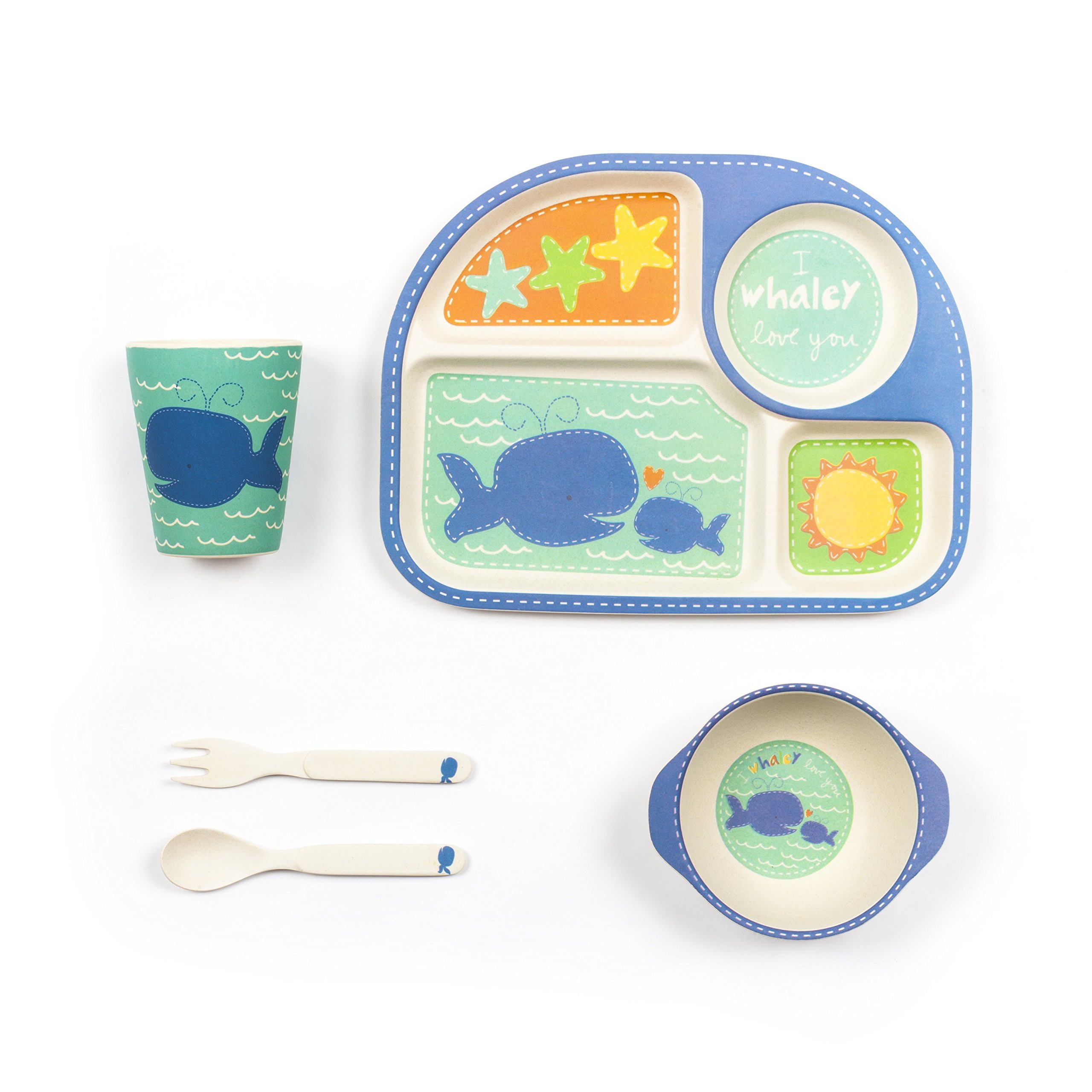 Bamboozle Tiny Footprints Wally Whale Dinner Set, 24 Piece
