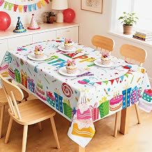 Birthday Gifts Cakes Washable Rectangle Table Cloth 60x84inch