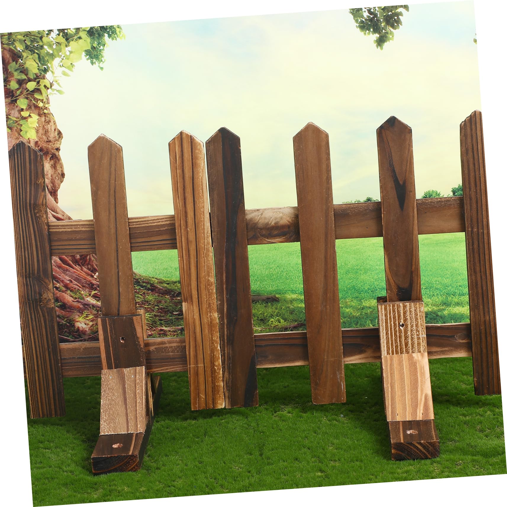 TOVINANNA 2Pcs Garden Fence Bases Wooden Fence Stand Supports for Lawn and Yard Privacy Screen Panels with Fixing Holes Stable Holder Accessories - Image 4