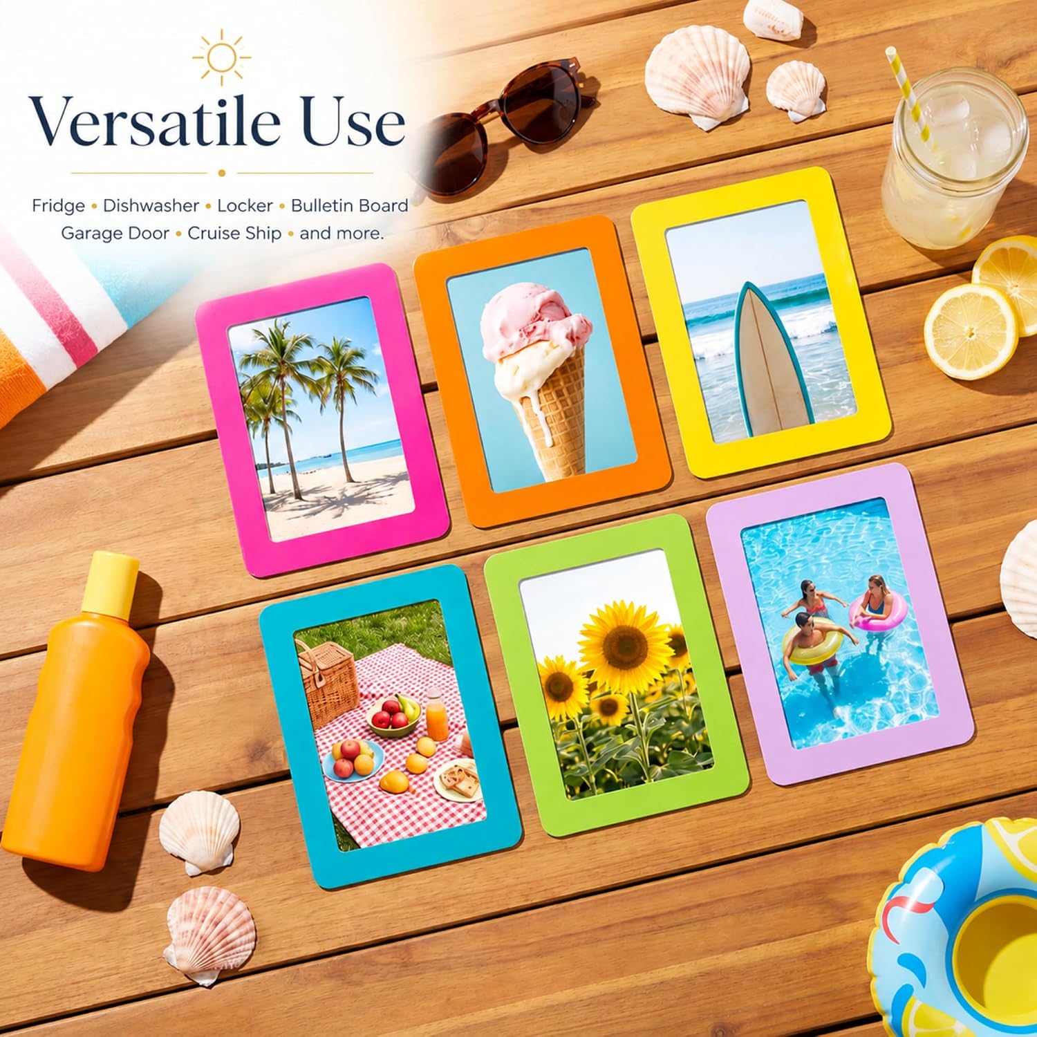 12 Pack 4x6'' Hot Summer Bright Magnetic Picture Frames image 5