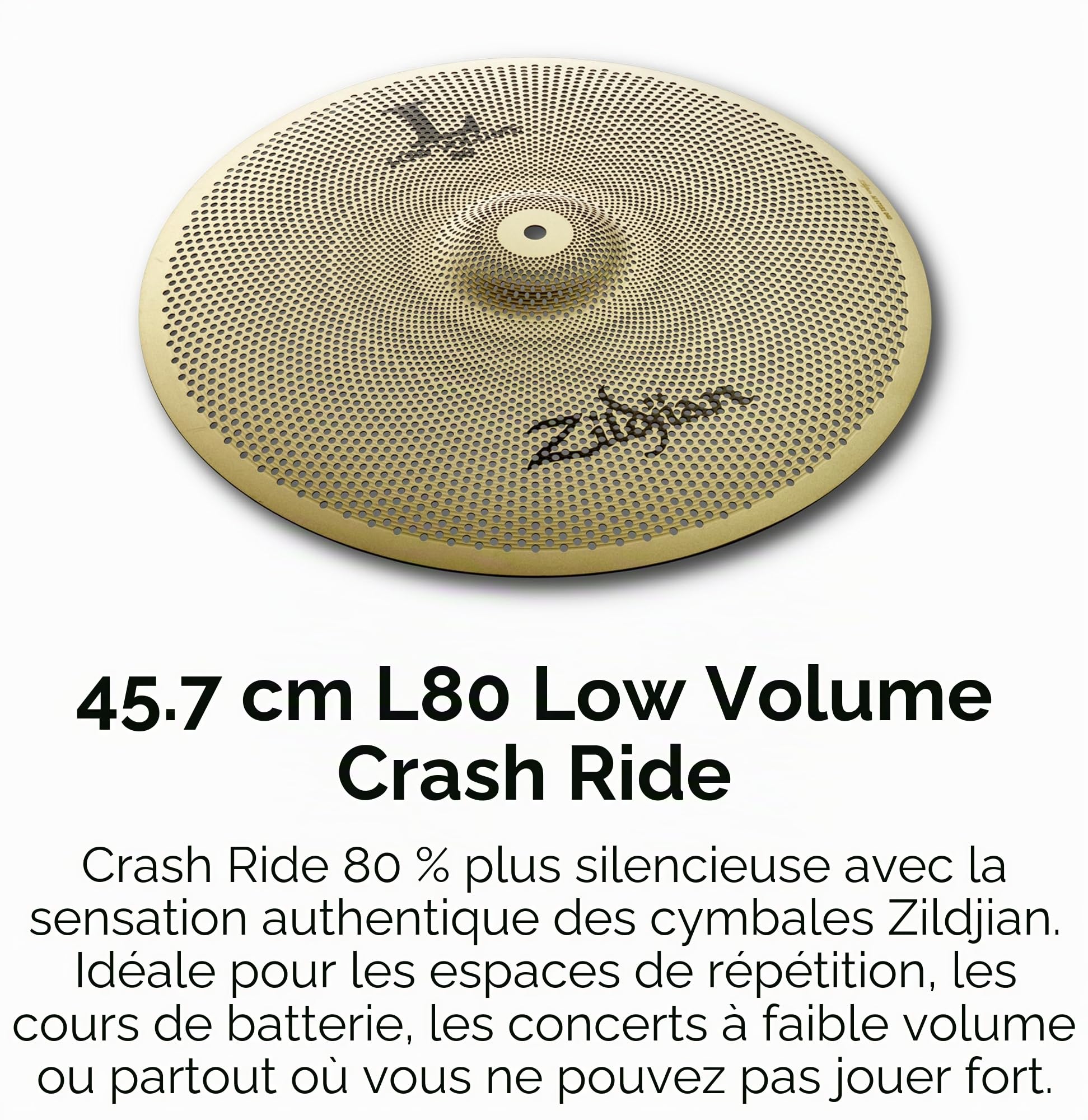 Zildjian L80 Series Low Volume 3 Cymbal Box Set - 14" Hi-Hats, 16" Crash, 18" Crash/Ride