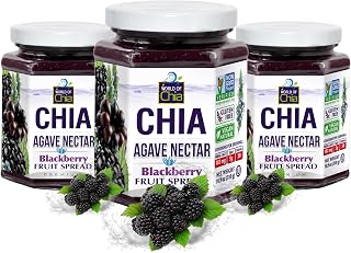 World of Chia Jam Blackberry Pack - Premium Fruit Spread, Chia Seed Jam Sweetened Agave Nectar, Omega-3s Low Sugar Low Glycemic Index-17, Superfood Preserves and Jams (1 Jar,10.9 oz, 310g) 3 Pack