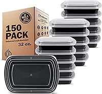 Vista 10 de Freshware Contenedores de preparación de comidas (paquete de 150) recipientes de almacenamiento de alimentos con tapas, caja Bento, sin BPA