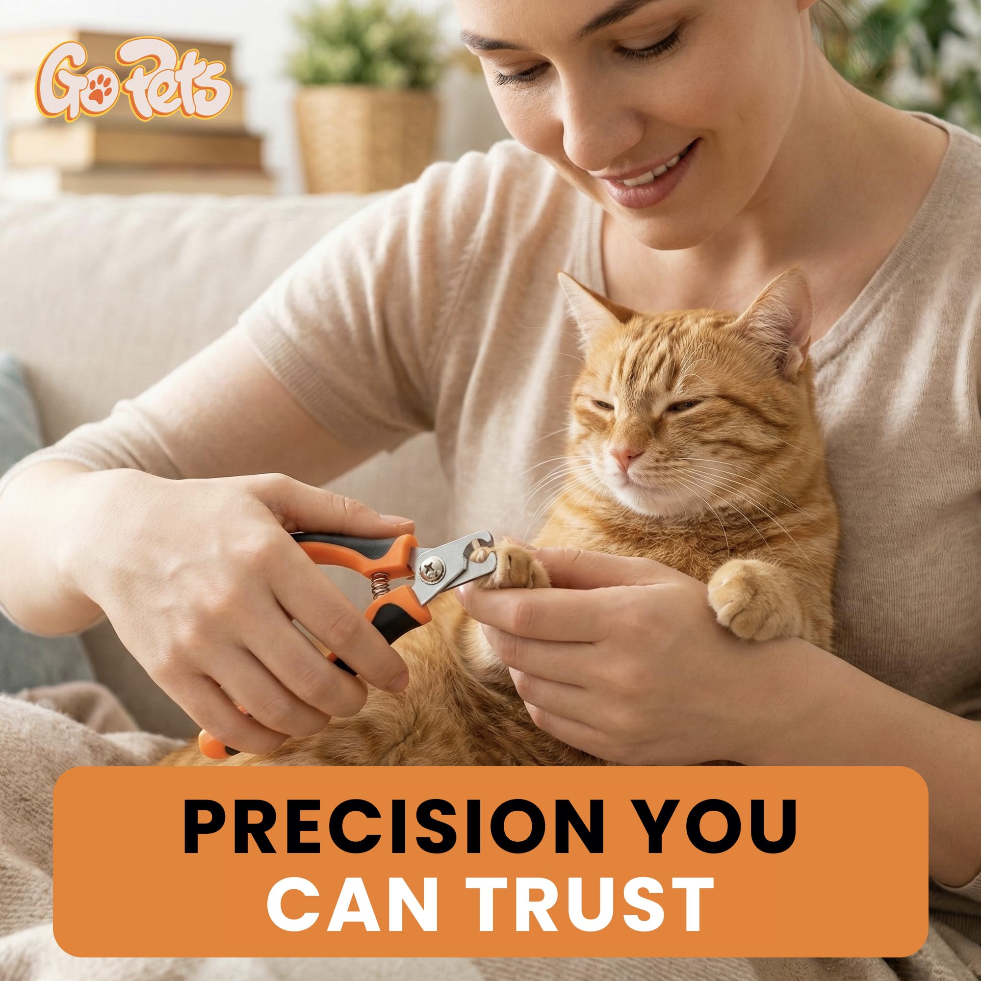 GoPets Nail Clipper for Small to Medium Pets, Quick Sensor Safety Guard, Heavy Duty Trimmer for Thick Nails, Stainless Steel Blades, Grooming Tool for Dogs & Cats, Non-Slip Handle, Built-in Nail File Product Image 5