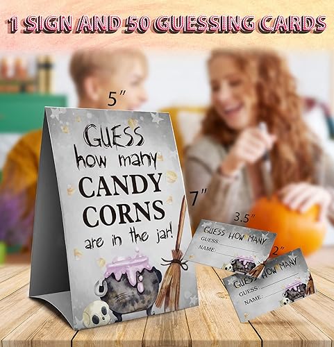 Miniatura 2 de Guess How Many Candy Corns Juego de fiesta de Halloween, suministros de recuerdos de fiesta de Halloween, juego de fiesta de Halloween, dulce o