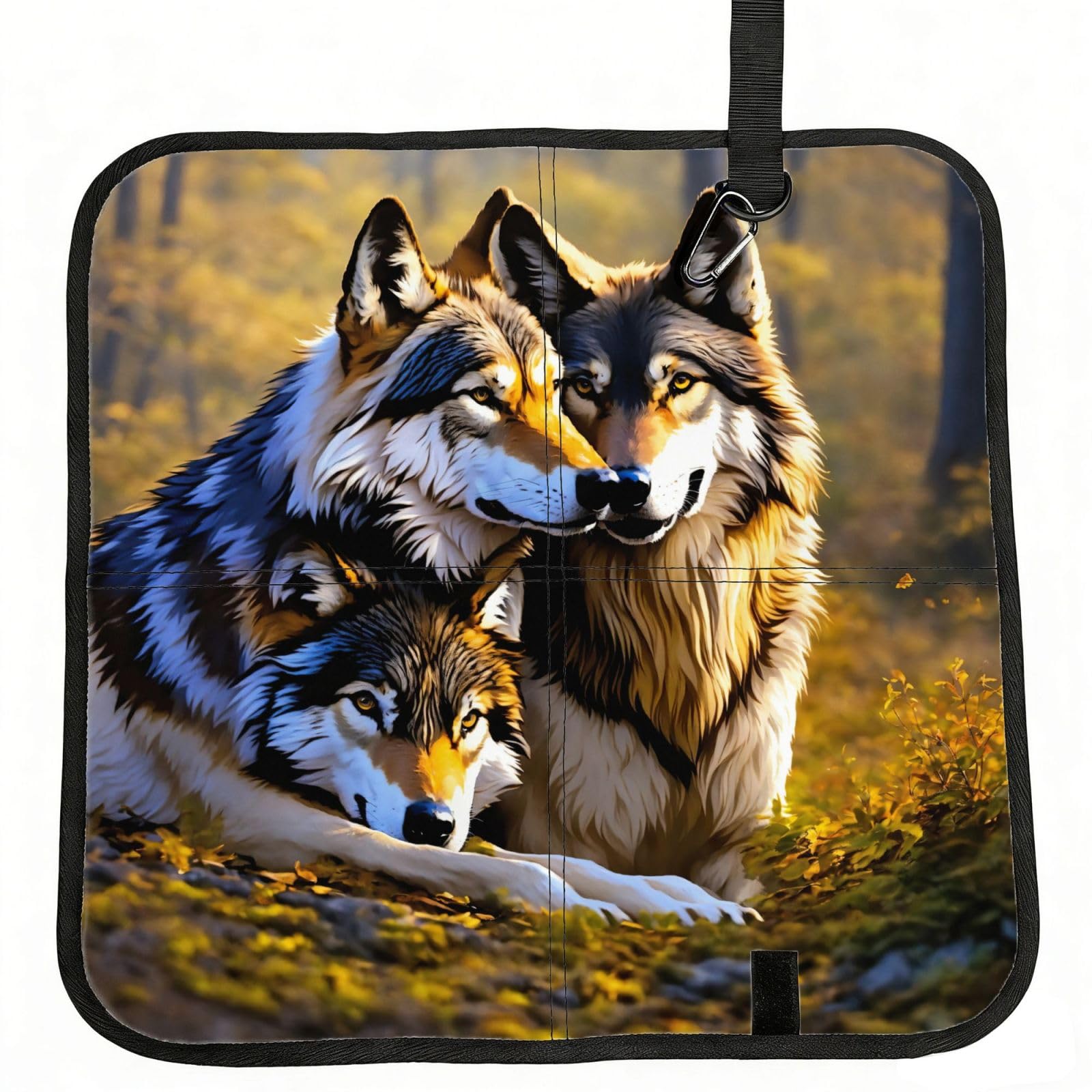 PPHGUT Wolfs Print Foldable Seat Cushion Waterproof Portable Chair Pad Travel Outdoor Picnic Camping