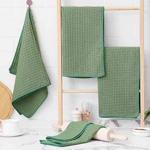 Miniatura 182 de Homaxy Trapos de cocina de microfibra con tejido de gofre, 12 x 12 pulgadas, ultra absorbentes y de color sólido, paños de cocina de secado rápido