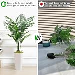 Arbre de Palmier Artificiel avec Grand Pot Blanc 5ft de Haut - Plantes Fausse Intérieure 12 Branches Réalistes - Plantes de Sol Tropicales Fakes Pots Areca Palm pour Décor Maison Bureau (Pot Blanc-2 Pack, 5ft) (1)