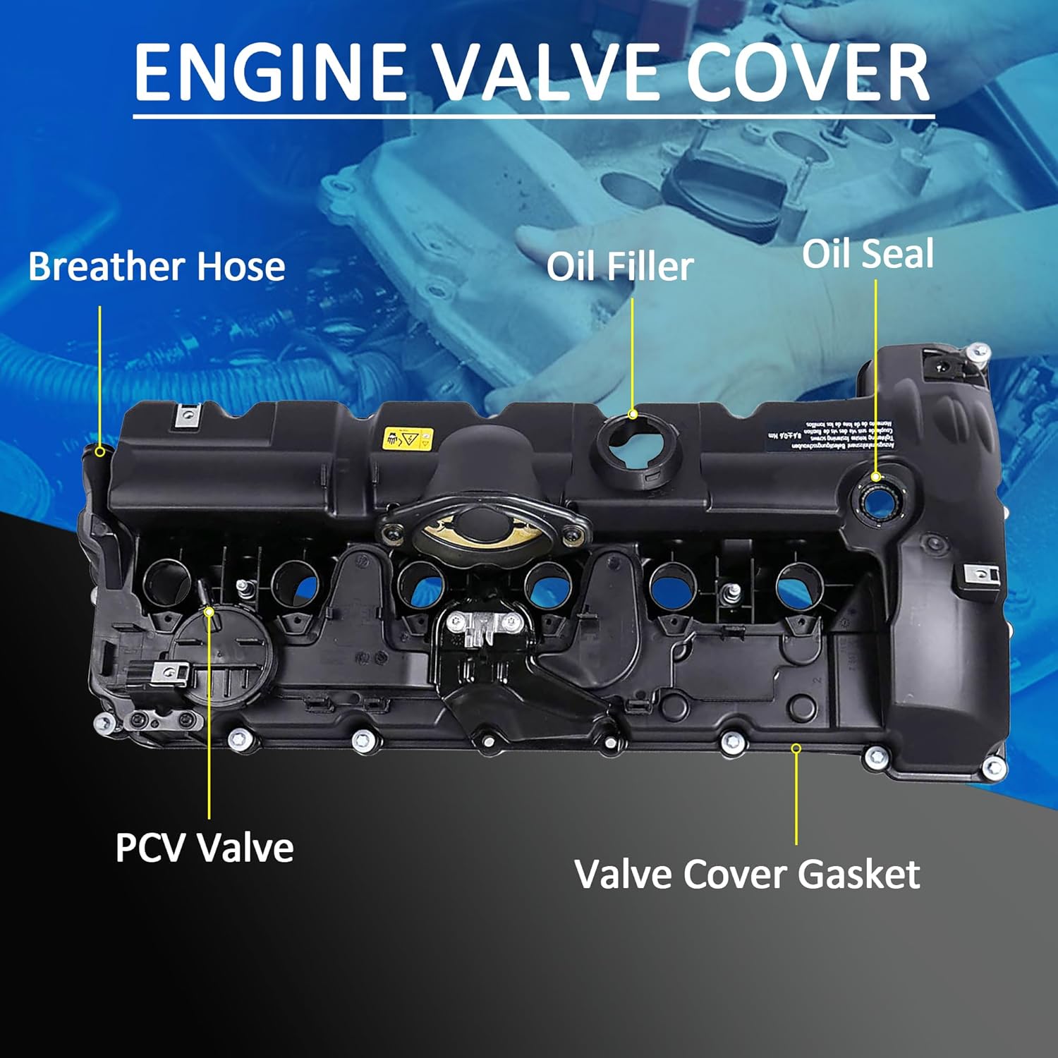 Engine Valve Cover with Gasket Bolts for 2006-2013 BMW 128i 328i 528i 328xi 528xi 328i xDrive 528i xDrive X3 X5 Z4 L6 3.0L [11127552281][264-935]