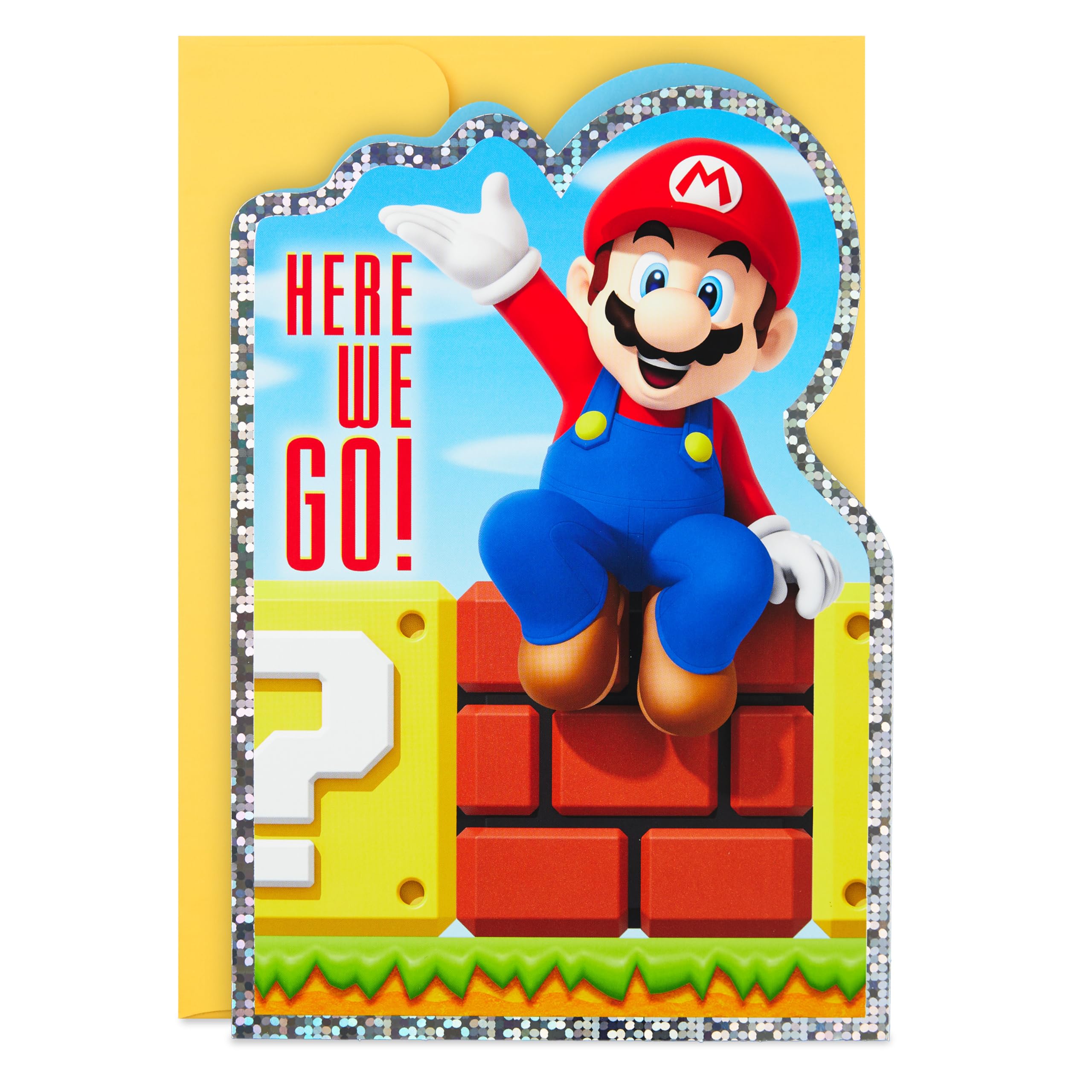Hallmark Nintendo Super Mario Bros. Birthday Card (New Level of Fun) for Kids, Teens, Gamers