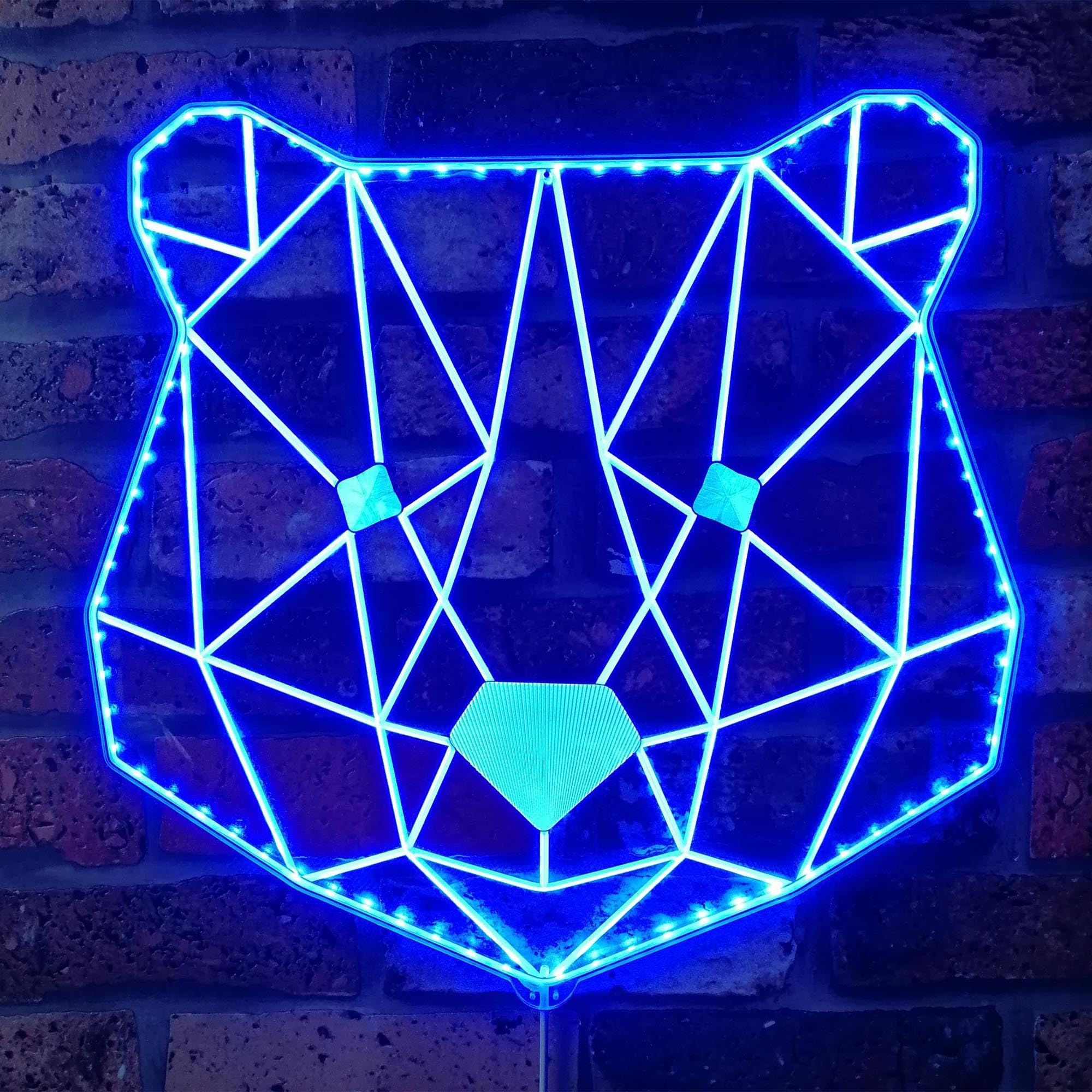 ADVPRO Bear Head Geometric RGB Dynamic Glam LED Sign - Cut-to-Edge Shape - Smart 3D Wall Decoration - Multicolor Dynamic Signage st06s66-fnd-i0291-c