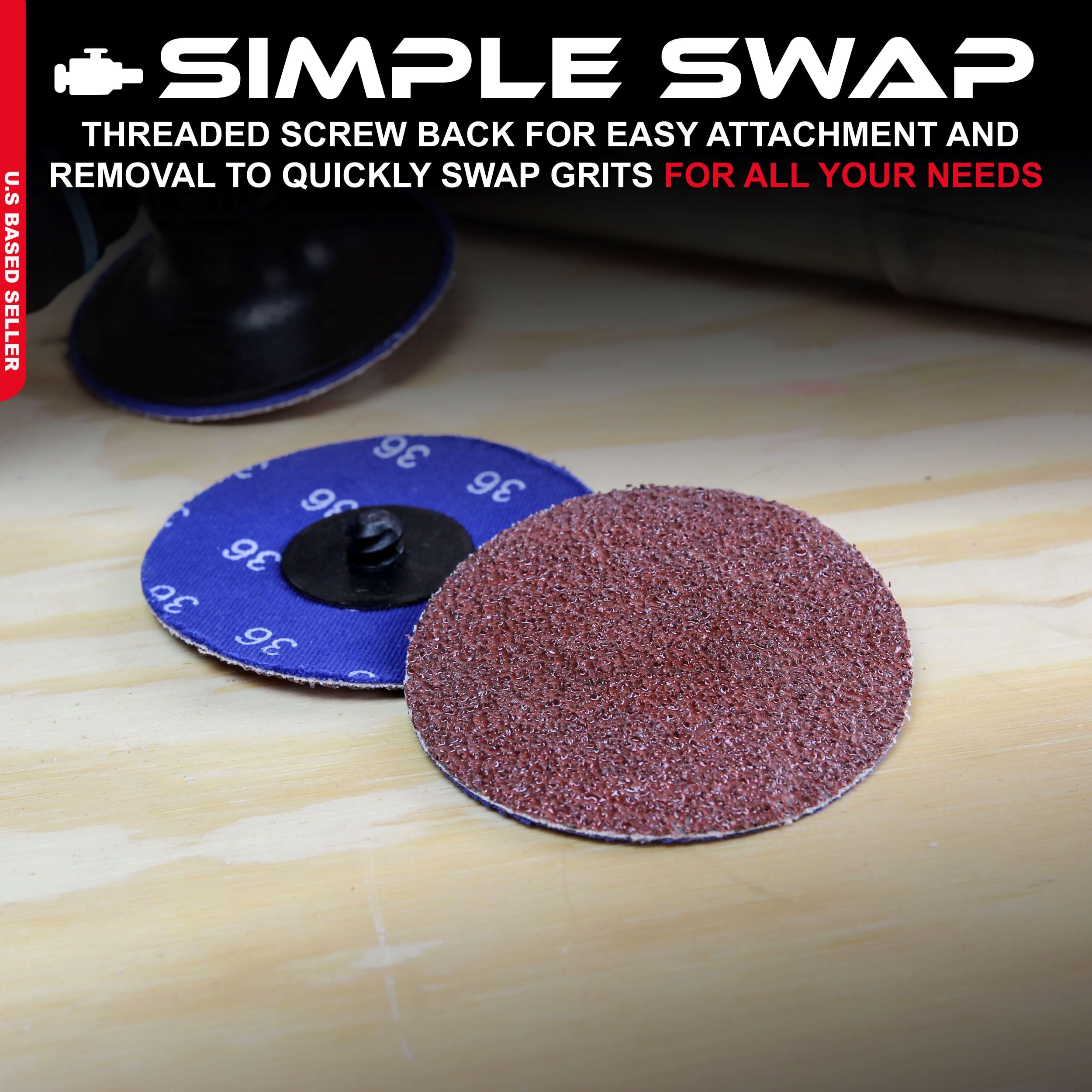 ABN Disques abrasifs en oxyde d'aluminium 25-pack, 7,6 cm pouces – Métal Roulettes abrasives pour surface Prep et travail de finition