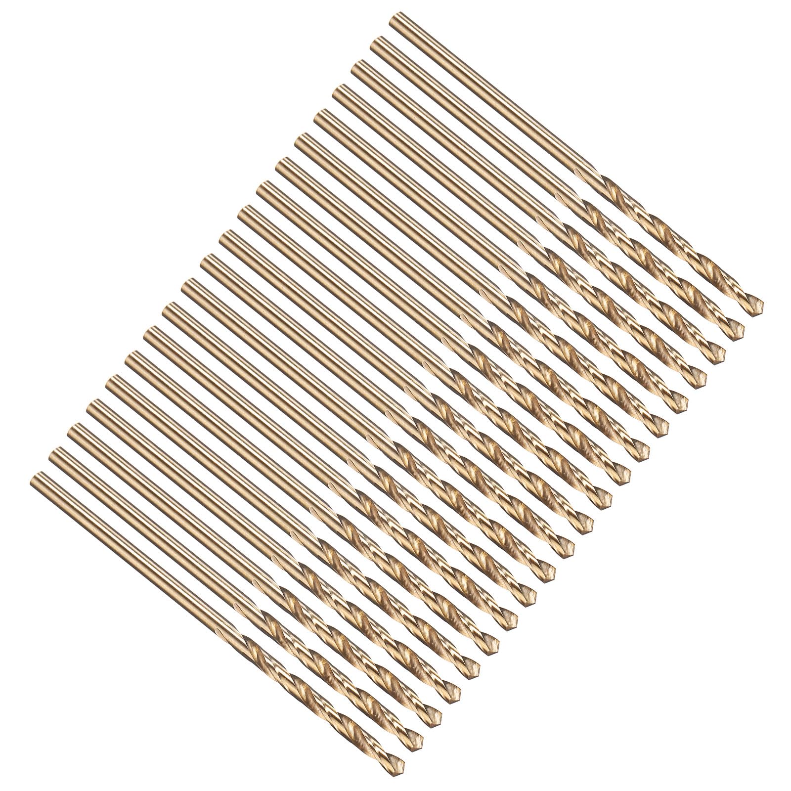 PATIKIL 1/16" Drill Bit, Jobber Straight Shank M35 Cobalt 5% High-Speed Steel 135° Gold Finish for Stainless Steel Hard Metal - 20 Pack