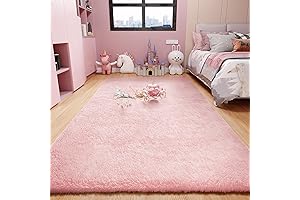 Ophanie 4x6 Pink Shaggy Rugs for Bedroom Girls
