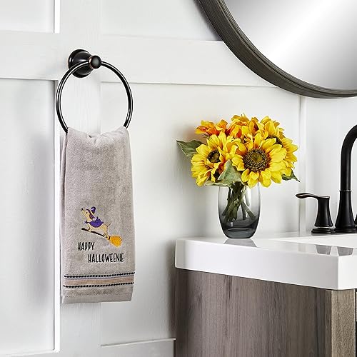 Miniatura 3 de SKL Home de Saturday Knight Ltd. - Happy Halloweenie - Toalla de mano (2 unidades), color gris