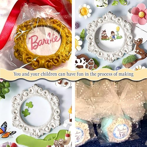 Miniatura 9 de Molde de silicona de marco pequeño, herramientas de decoración de pasteles Sugarcraft, moldes de pasta de fondant, 2 uds