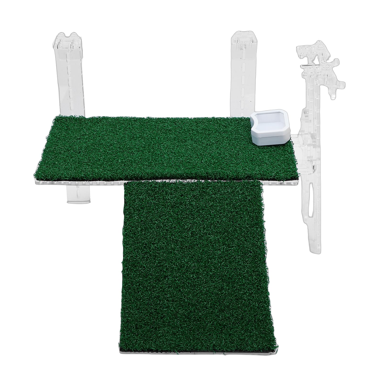 Topiky Plataforma Colgante para Tomar el Sol de Tortuga, Simulación Colgante de Acrílico, Rampa de Tortuga de Hierba, Plataforma de Decoración de Tanque de Acuario, Ajuste del Nivel de Agua,