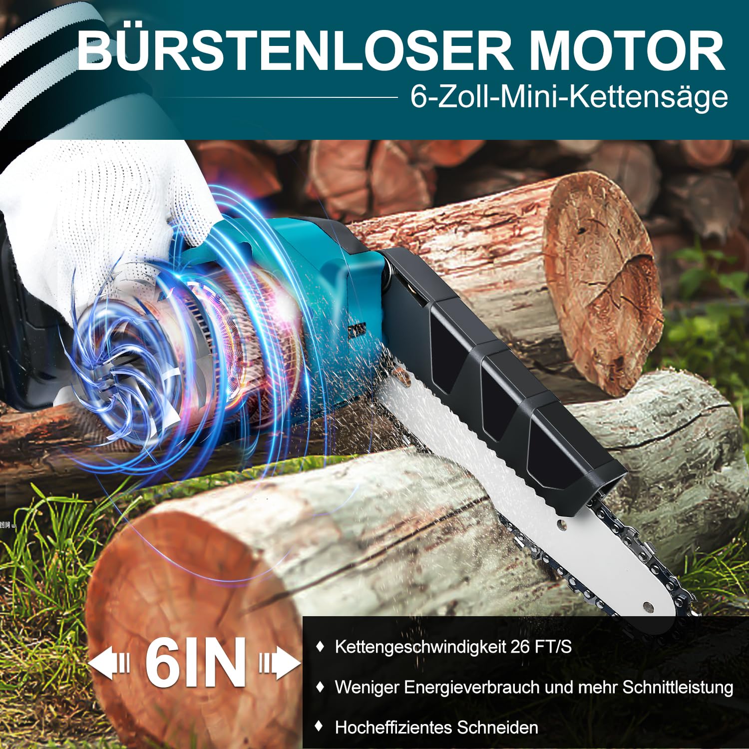 Mini motosierra sin escobillas de 6 pulgadas para Makita 18 V LXT (sin batería), repuesto inalámbrico de una sola mano para Makita Battery, eléctrica Chainsaw Chain Saw para cortar madera, podar
