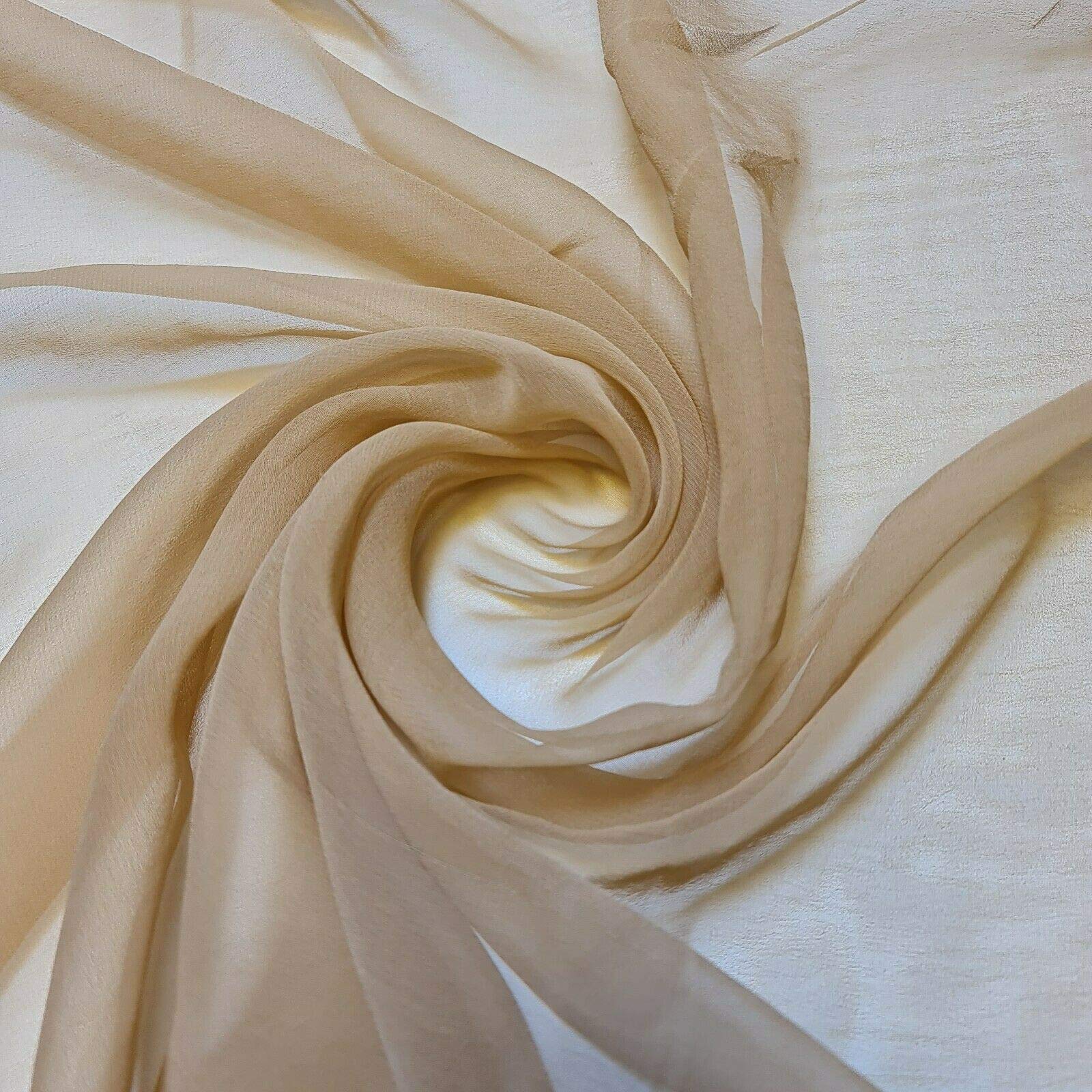 Stazione tessile 100% poliestere muschio crepe chiffon velato decorazione drappo abito tessuto 44 pollici (10 metri - Moka chiaro)