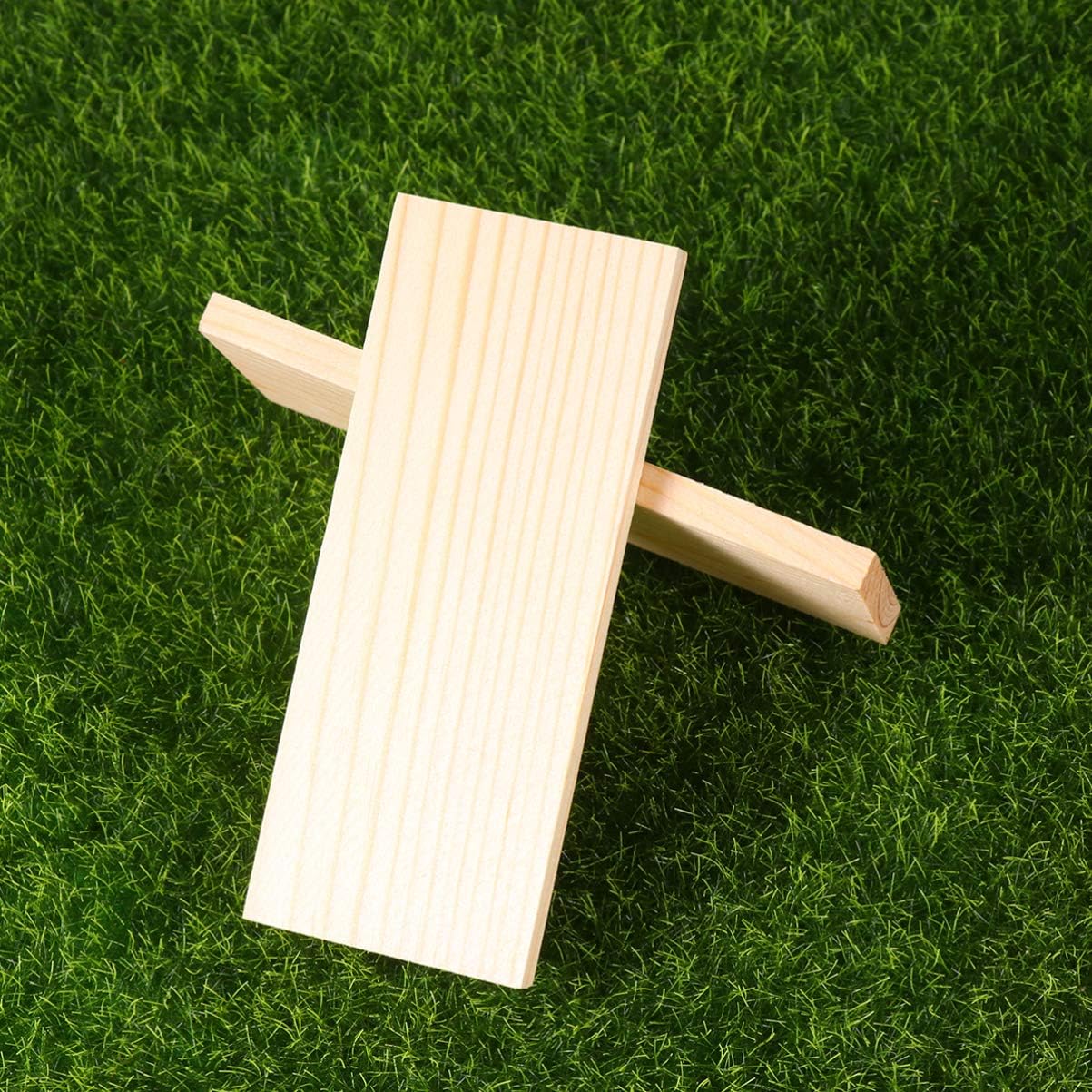 20pcs Rectangle Wood Boards Unfinished Wood Boards Sheets Carving Blocks for Arts Craft Painting 4x10cm