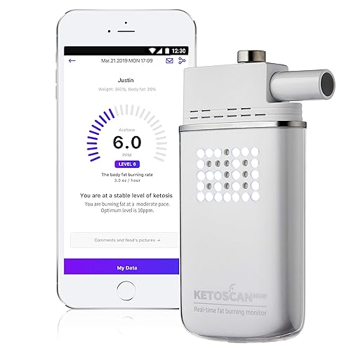 V2 KETOSCAN Mini Medidor de cetonas de aliento, dieta y seguimiento de actividad física | Monitorea tu metabolismo de grasa, nivel de cetosis con