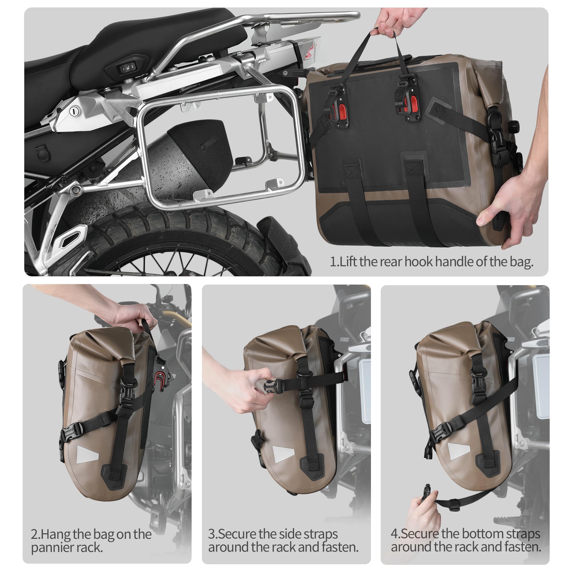 Amazon | Rhinowalk オートバイサドルバッグ 防水 荷物バッグ クイック
