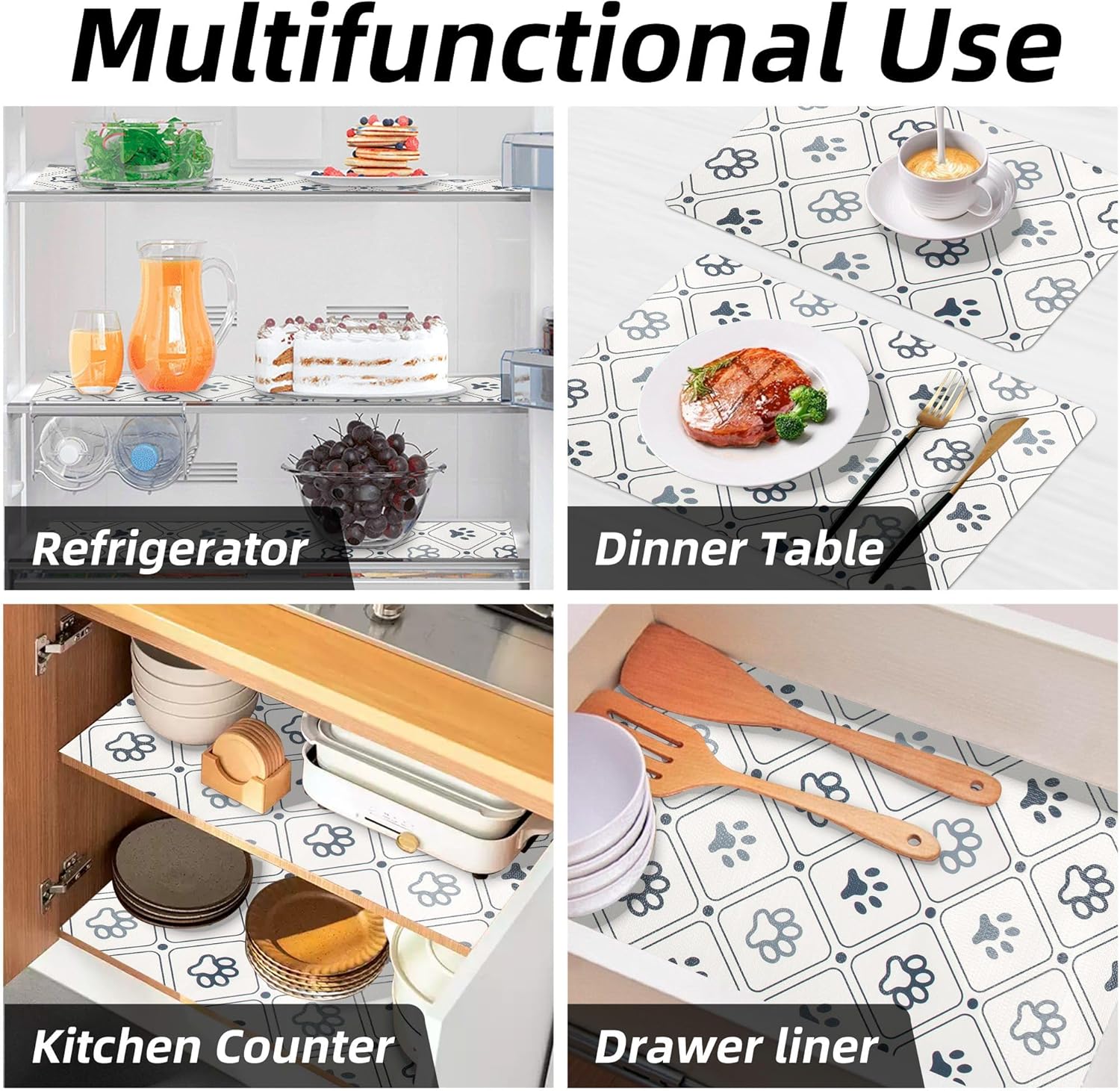 Bulk Shelf Liner 18" W x 288" L Cupboard Liner Shelving Paper for Cabinets and Drawers Pantry Shelf Liners for Kitchen Cabinets Non-Adhesive
