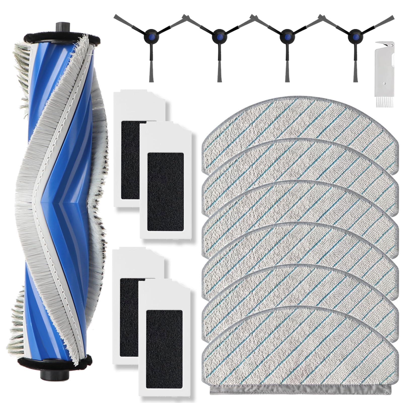 Accessori di Ricambio per ECOVACS DEEBOT N20 Pro Plus/ N20 Plus/ N20 Aspirapolvere Robot, Kit con 1 Spazzola Principale (Antigroviglio Spazzola), 6 Panni Mop, 4 Filtri, 4 Spazzole Lateral