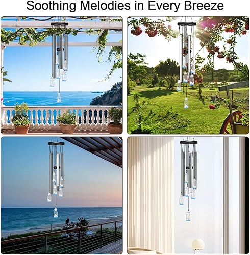 Miniatura 8 de Campanillas de viento para exteriores, campanillas de viento para puerta para decoración de patio, decoración de jardín, decoración de jardín zen