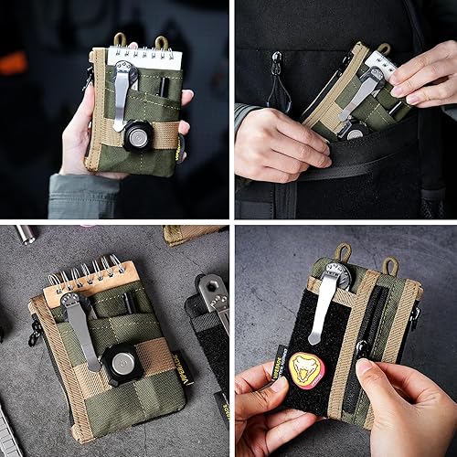 Miniatura 6 de VIPERADE VE18-S - Bolsa pequeña EDC para hombres, bolsa organizadora de bolsillo para hombres, bolsa organizadora de bolsillo EDC, 3 ranuras con 2