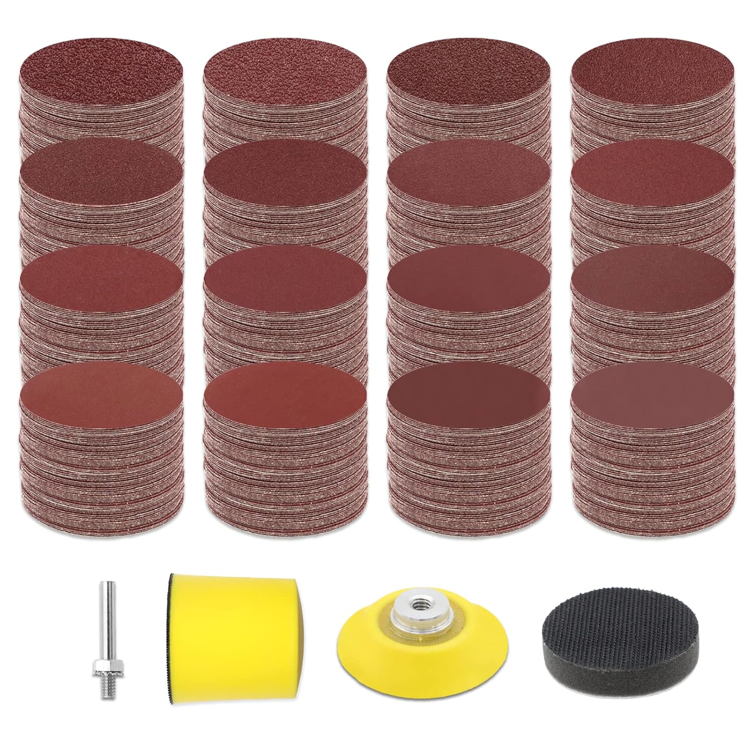 324 PCS 2 Inch Sanding Discs pad, SIJDIEE Hook and Loop 40-2000 Grit Assorted Drill Grinder Rotary Tools Attachment with 1/4 Inch Shanks Backing Pad, Soft Foam Buffering Pad and Hand Sanding Block