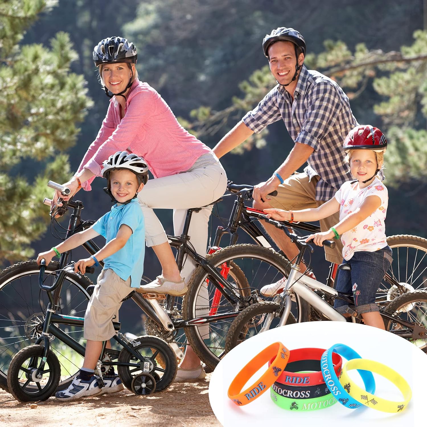 Aoriher 24 Pcs Dirt Bike Theme Party Favors, Dirt Bike Rubber Bracelets