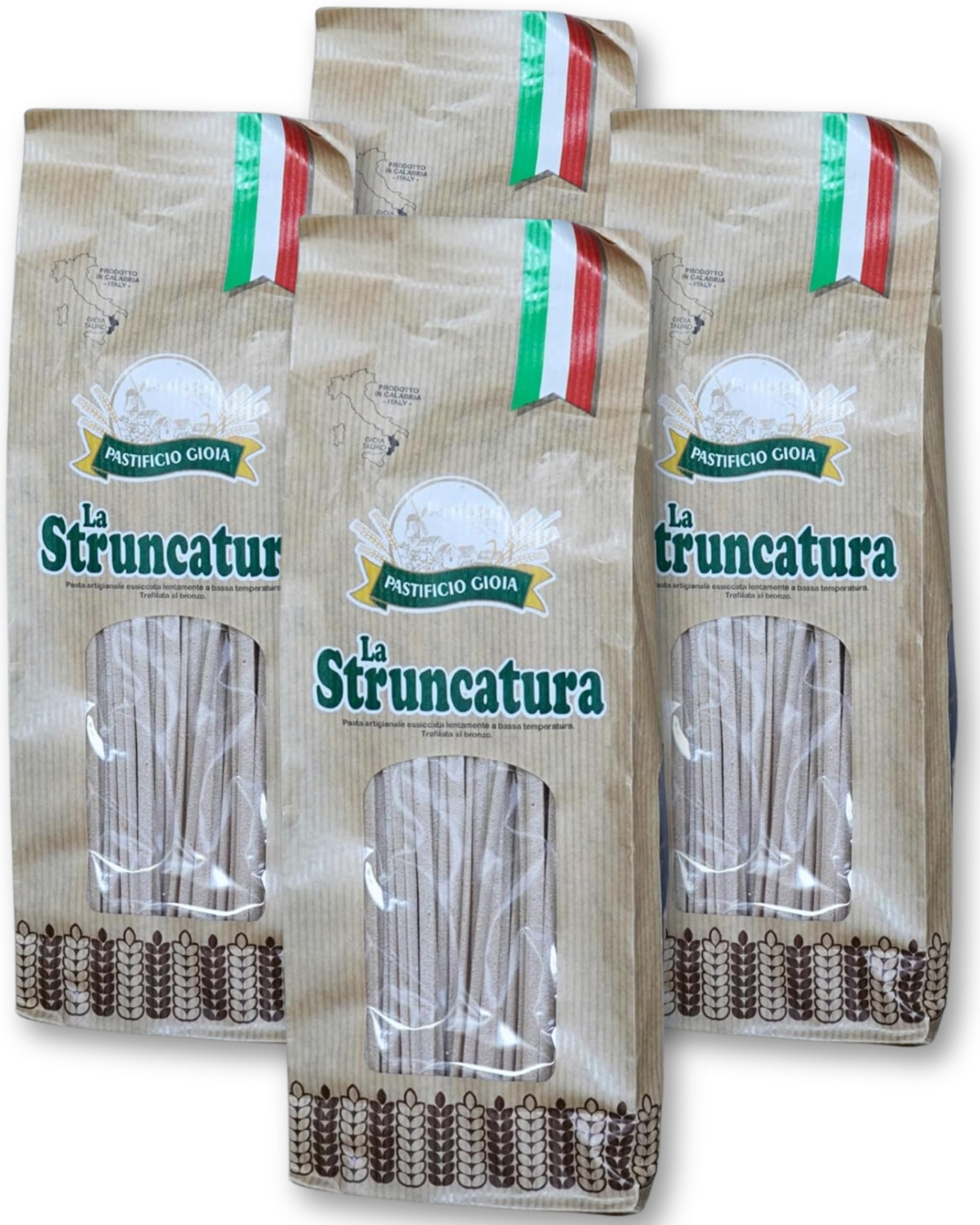 Pastificio Gioia – Struncatura – Nudeln Handgemachte Pasta Hartweizengrieß 4x500g – Italienische Spezialitäten Lebensmittel Feinkost Delicatessen – Kalabrische Spezialität