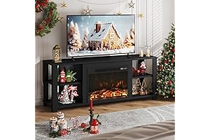 JuMmico 65" TV Stand with Fireplace & Media Console Table