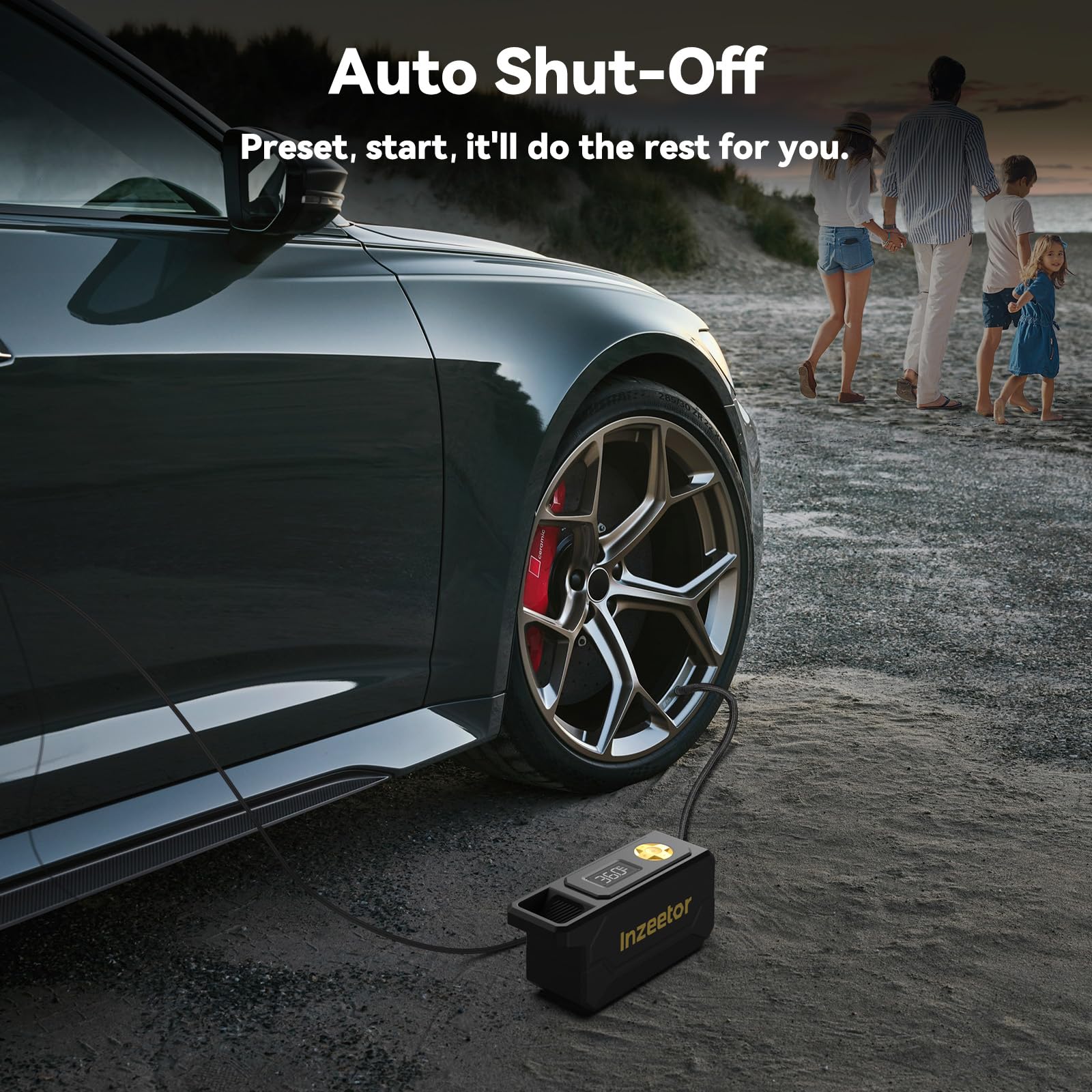 150 PSI Tire Inflator Portable Air Compressor 12V DC Auto Shutoff Air Pump with Digital Pressure Gauge and — view 4