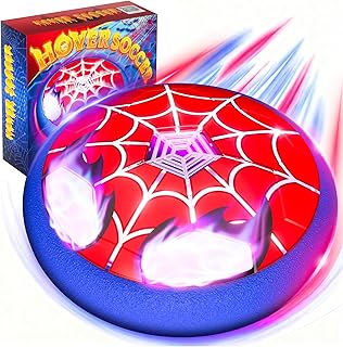 Glowing Web Design Hover Soccer Ball: Indoor LED Floating Toy with Soft Bumper (Ages 3-12)