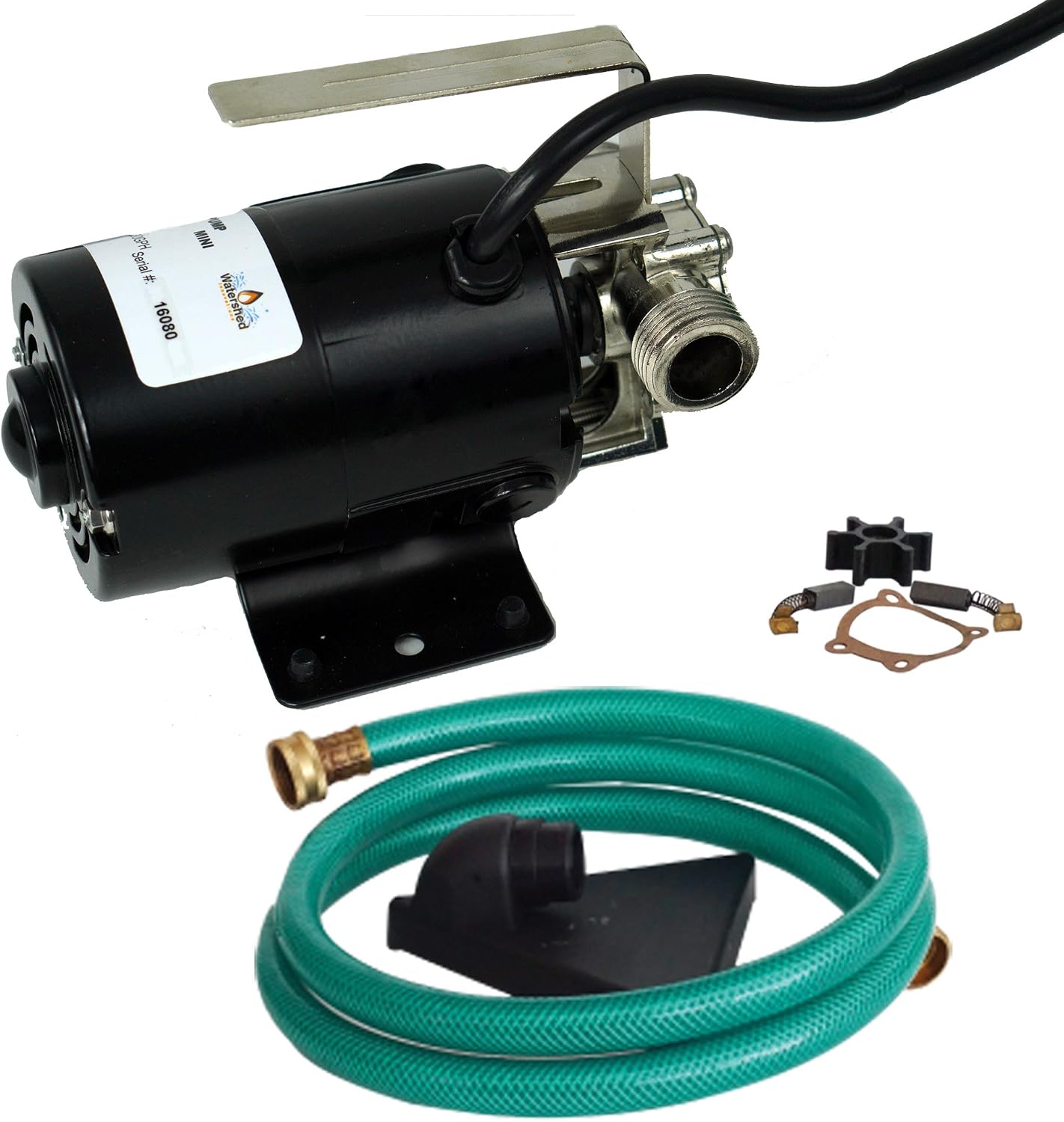 HydraPump Mini - 115-volt 1/10th HP 330 GPH Portable Transfer Water Pump with Metal Connectors for Standard 3/4" Garden Hose