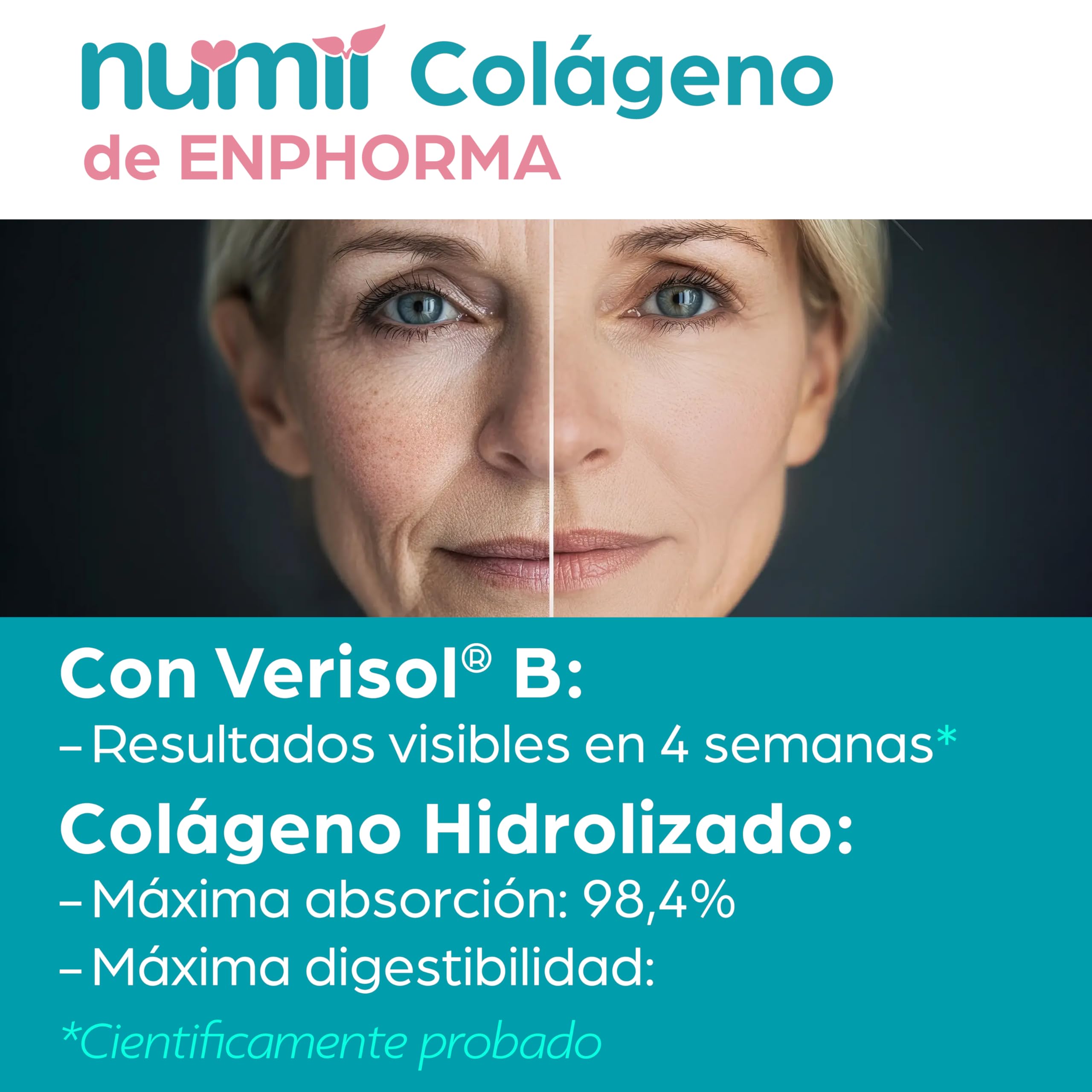 Colágeno Hidrolizado con Verisol B en cápsulas: Nu-Mii Colágeno EnPhorma. Fórmula Alta absorción. Mezcla única de Péptidos de Colágeno. Articulaciones fuertes, Piel tersa, Cabello y Uñas Sanos (3)