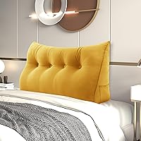 Vista 32 de Johnear - Almohada grande de cuña para cabecera de lectura, para sentarse en la cama para adultos, cojín triangular de terciopelo para respaldo